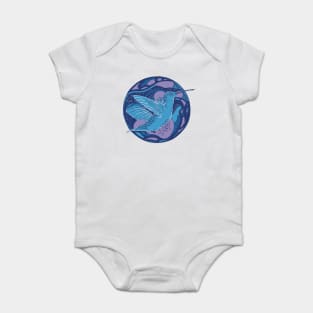 Mountain Blue Circle of The Hummingbird Baby Bodysuit